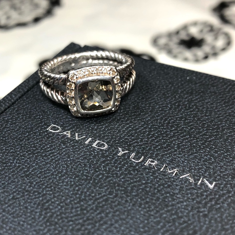 David Yurman Quartz & Diamond Albion Cocktail Ring; Sterling Silver